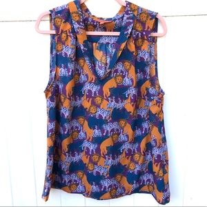 ANTHROPOLOGIE MODCLOTH Lion Tiger Sleeveless Tank